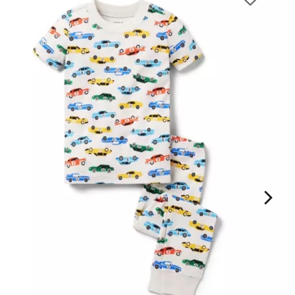NWT- Janie and Jack Good Night Short Sleeve Pajama In Race Car